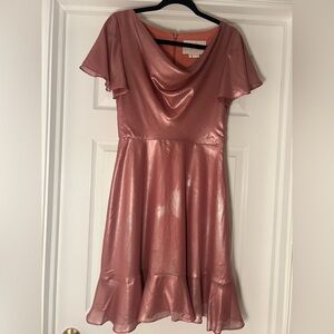 Gal Meets Glam Shiny Pink Mini Dress